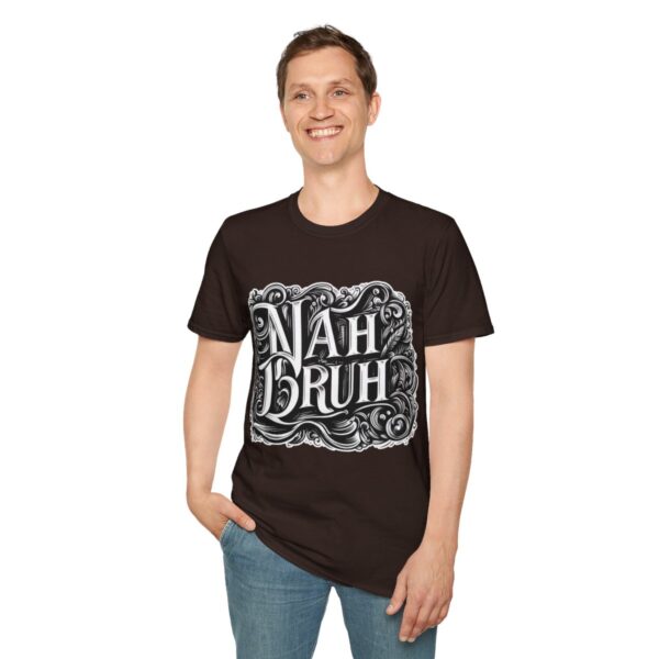 "Nah Bruh" White T-Shirt (Unisex) - Printed front & back - Image 37