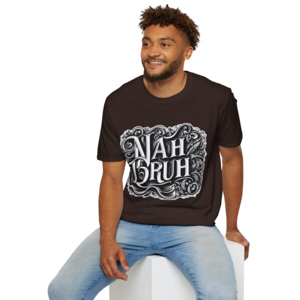 "Nah Bruh" White T-Shirt (Unisex) - Printed front & back - Image 48