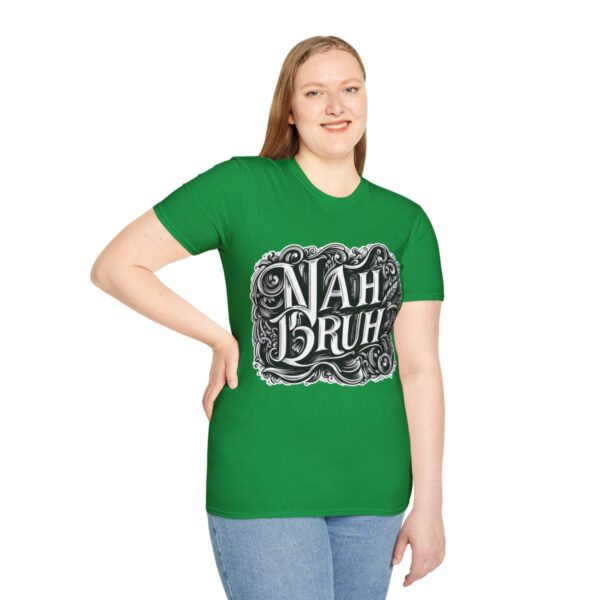 "Nah Bruh" White T-Shirt (Unisex) - Printed front & back - Image 66