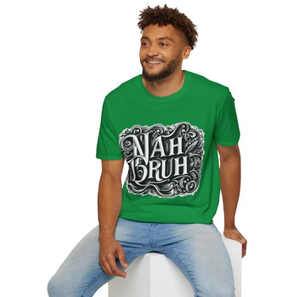 "Nah Bruh" White T-Shirt (Unisex) - Printed front & back - Image 72