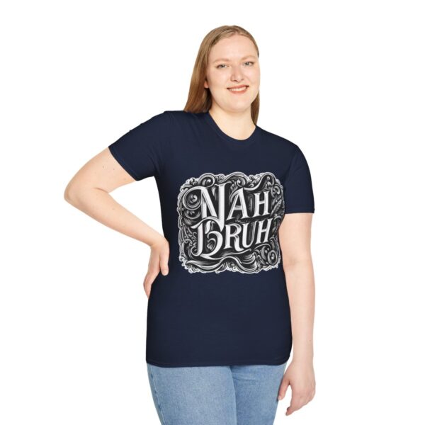 "Nah Bruh" White T-Shirt (Unisex) - Printed front & back - Image 102