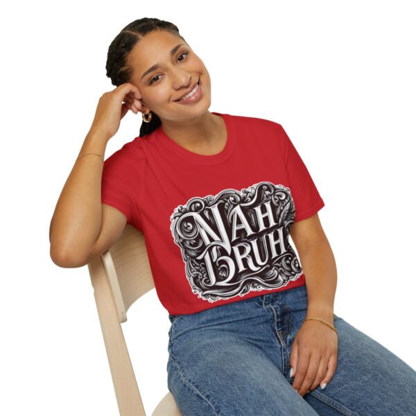 "Nah Bruh" White T-Shirt (Unisex) - Printed front & back - Image 118