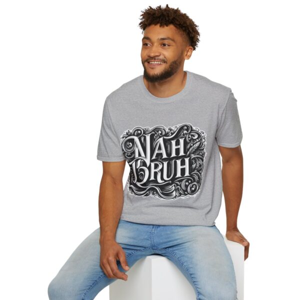 "Nah Bruh" White T-Shirt (Unisex) - Printed front & back - Image 36