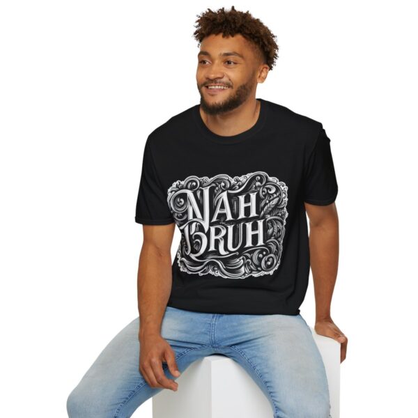 "Nah Bruh" White T-Shirt (Unisex) - Printed front & back - Image 24