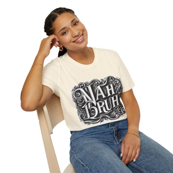 "Nah Bruh" White T-Shirt (Unisex) - Printed front & back - Image 58